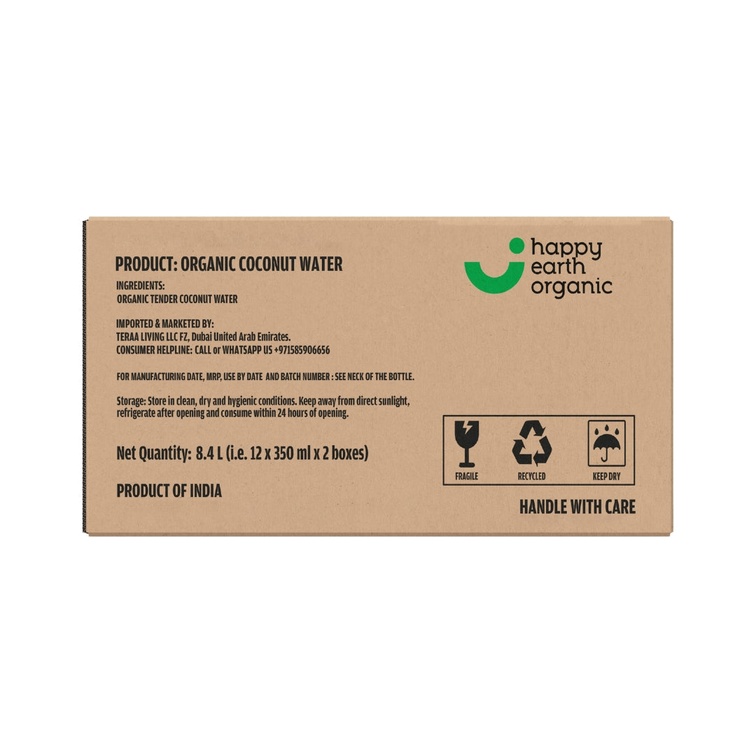 Organic Coconut Water Glass Bottle 12x350ml