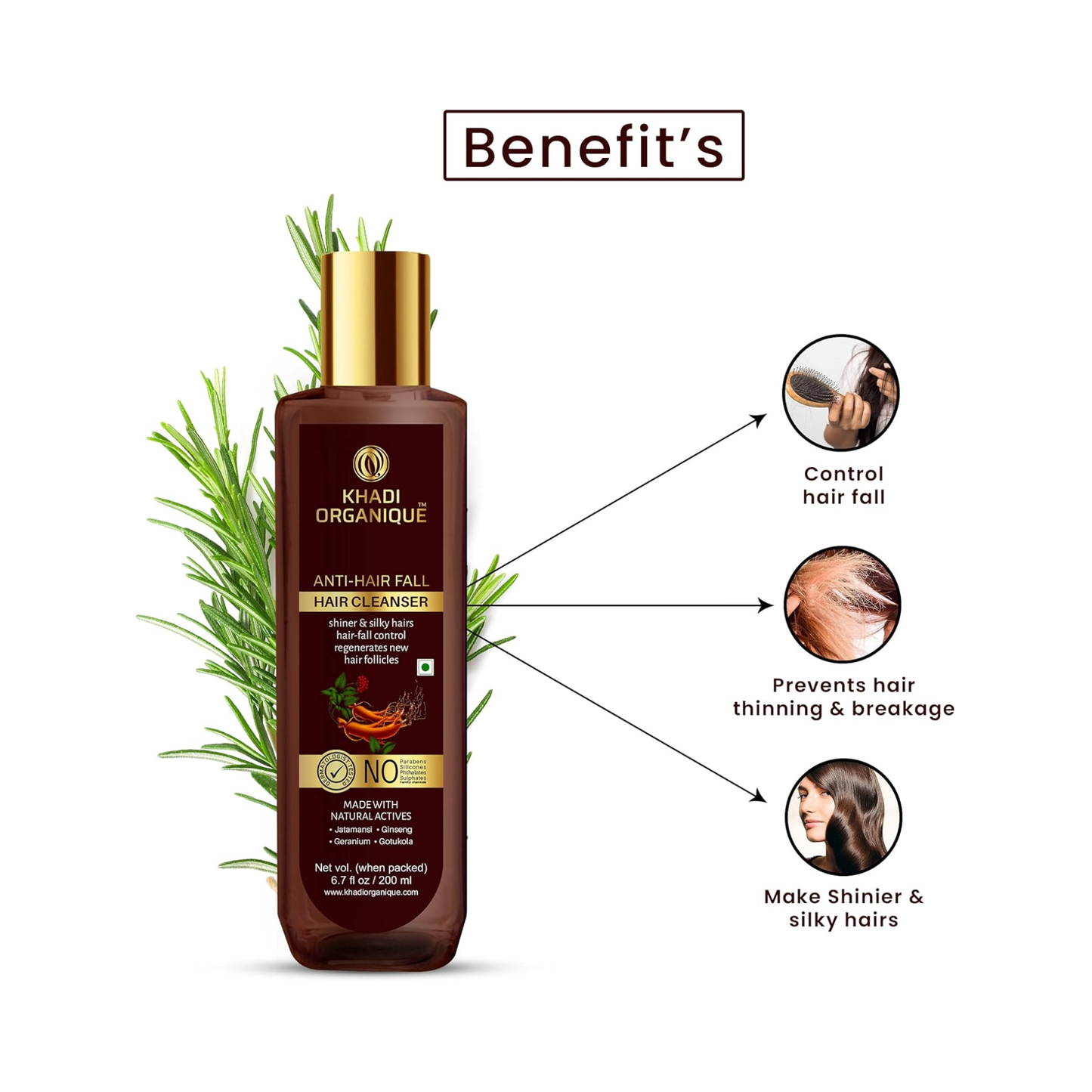 Khadi Organique Anti hair Fall Hair cleanser 200ml