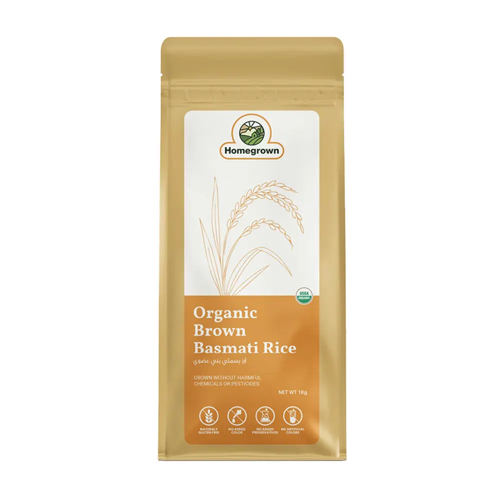 Homegrown Organic Brown Basmati Rice 1kg
