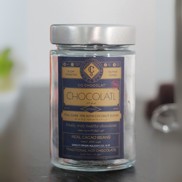 100g Hot Chocolatl - Tall, Dark 70% with Coconut Sugar - Vegan, Refined Sugar-Free, Gluten-Free, Nut-Free