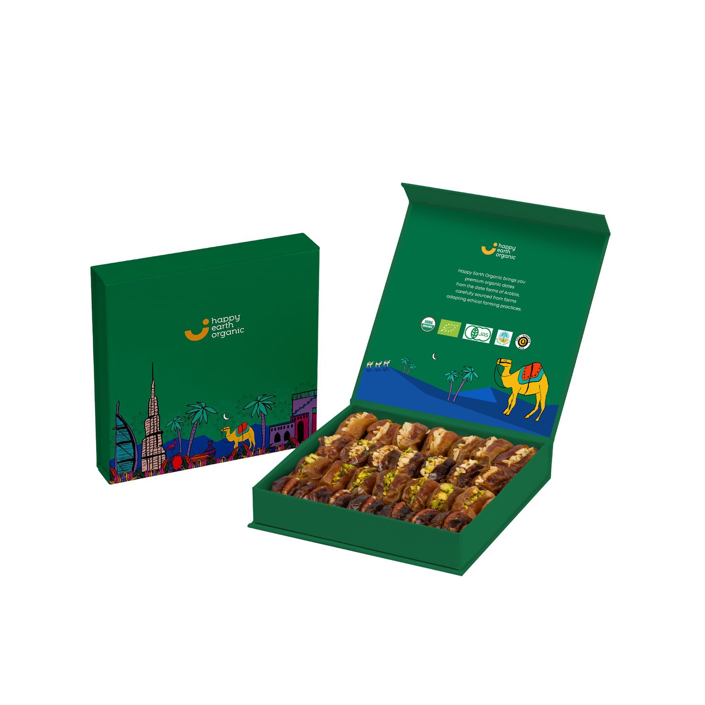 Organic Dubai Green Filled Dates-500g