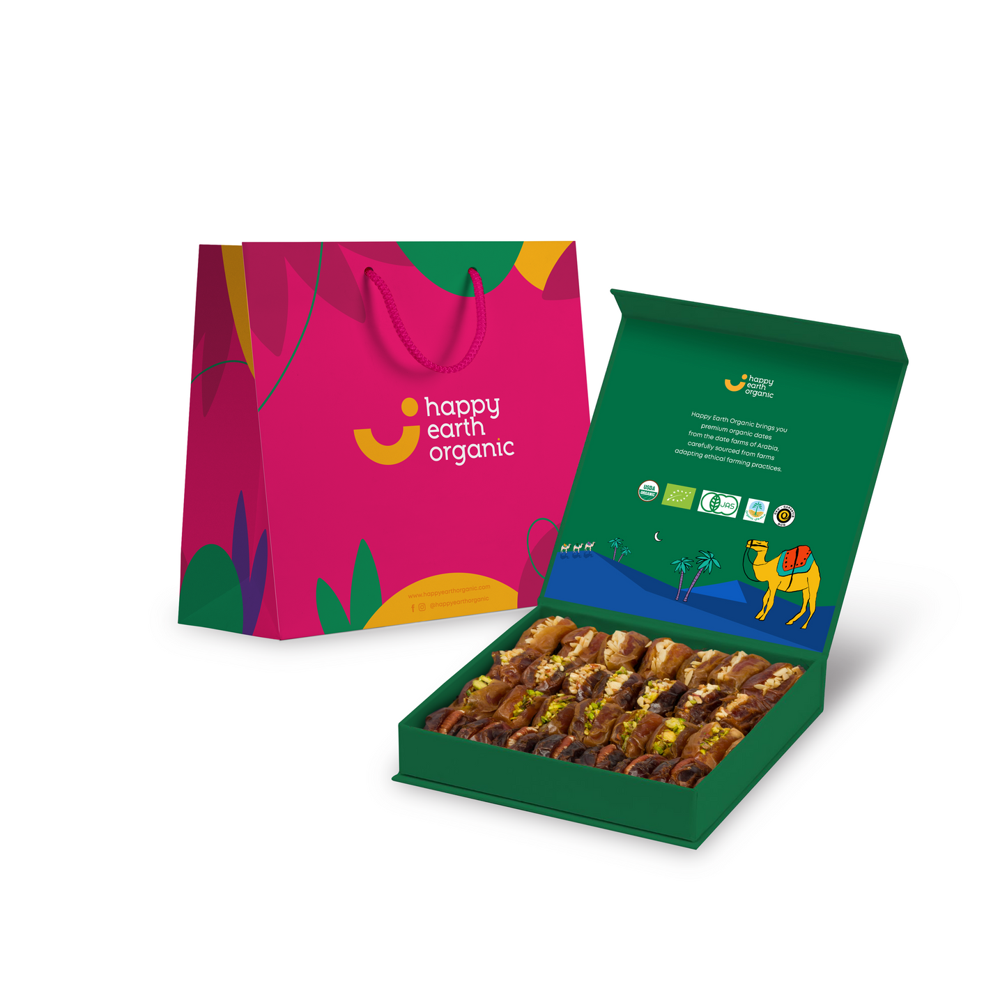 Organic Dubai Green Filled Dates-500g