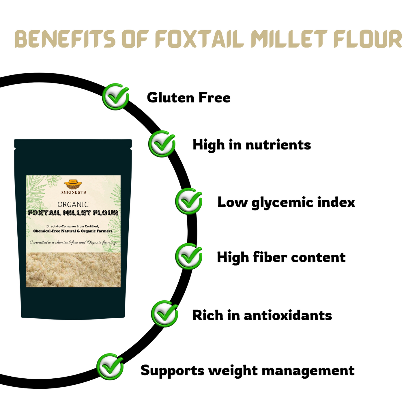 Organic Foxtail Millet Flour 500gm