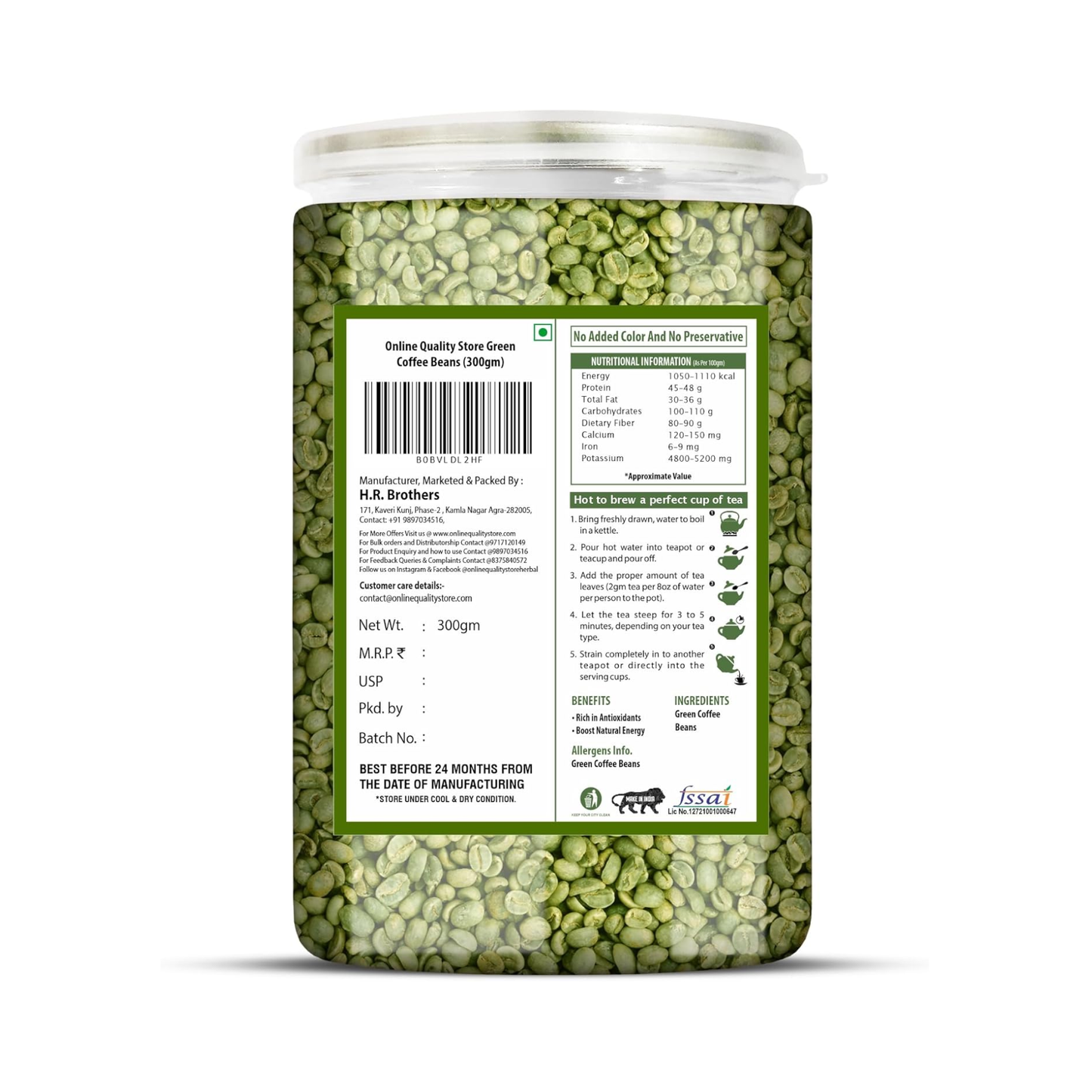 Online Quality Store Green Coffee Beans-300g