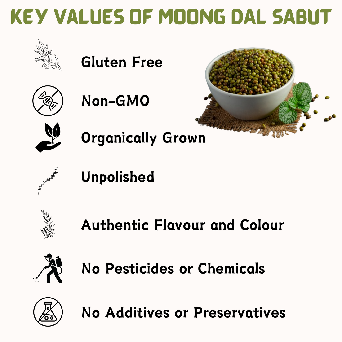 Organic Green Moong Whole 500gm
