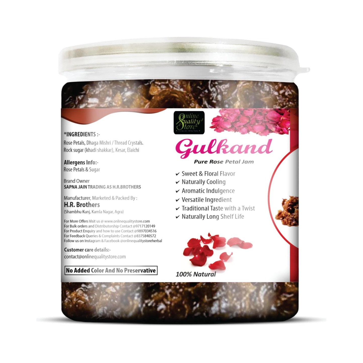 Online Quality Store Natural Gulkand (Rose Petal Jam)-400g