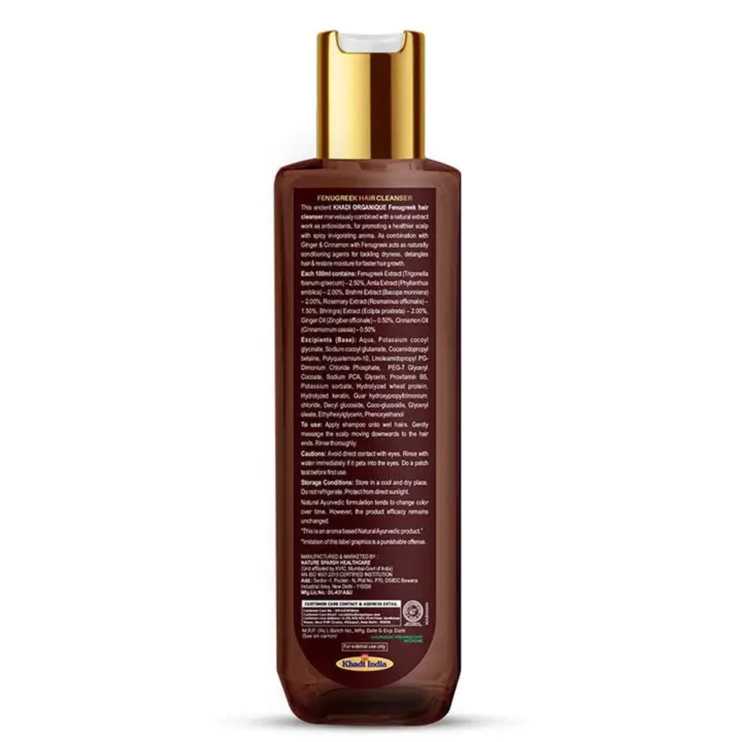 Khadi Organique Fenugreek Hair Cleanser (SLS & Paraben free) 200ml