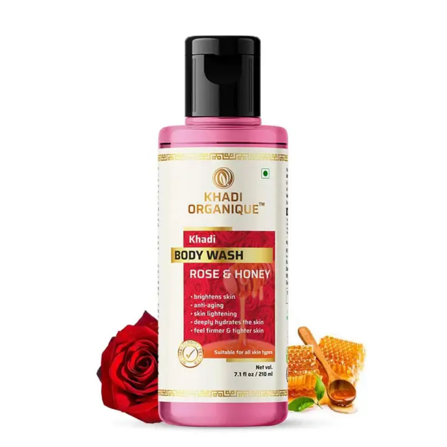 Khadi Organique Rose Honey Body Wash 210ml