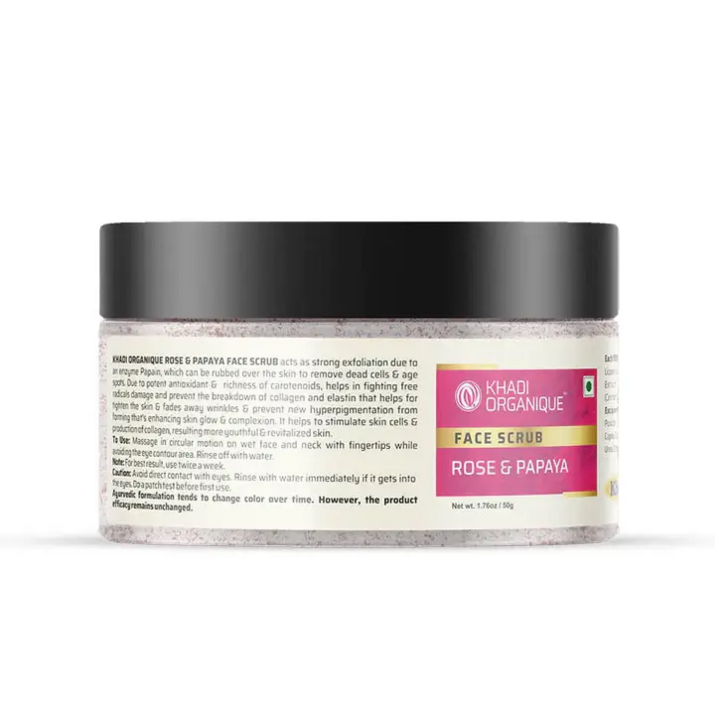 Khadi Organique Rose & papaya face scrub 50g