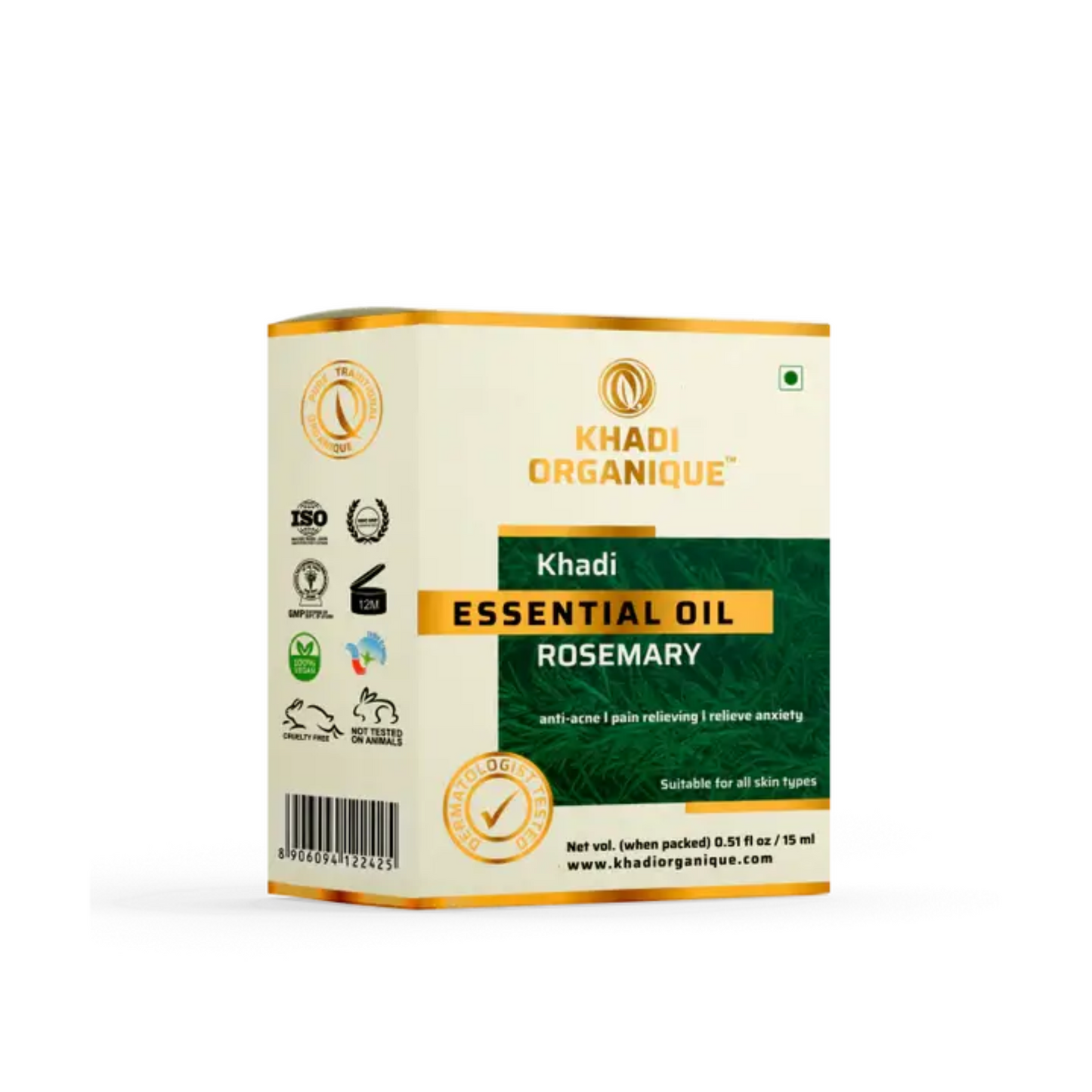 Khadi Organique Rosemary Essential Oil 15ml