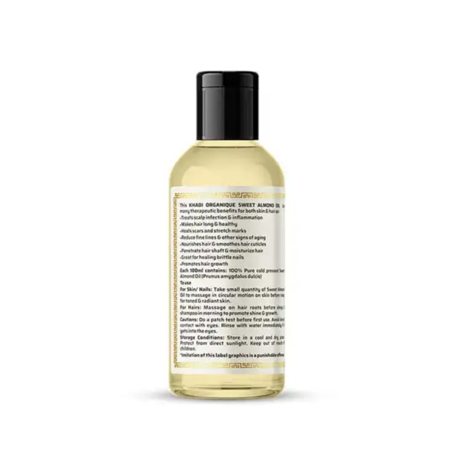Khadi Organique Sweet almond oil (100% cold pressed ) 100ml