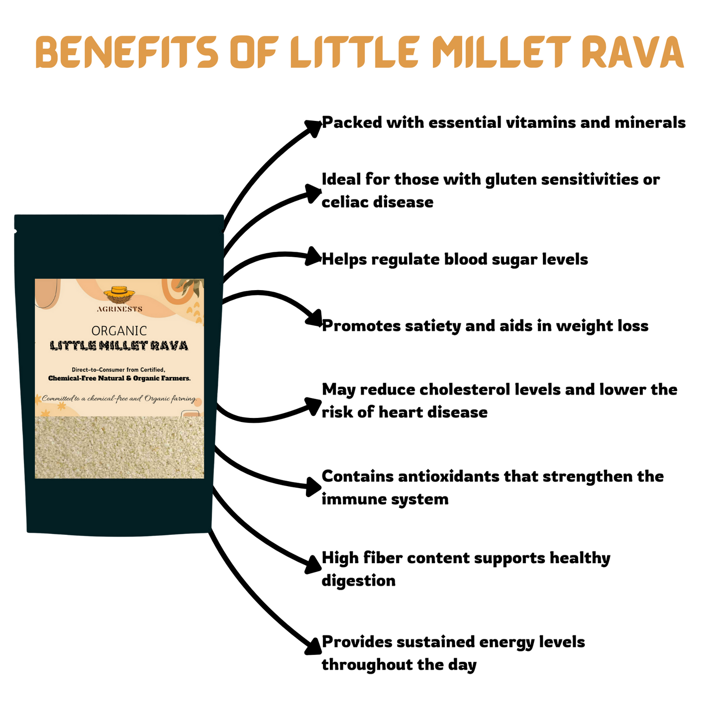 Organic Little Millet Rava 500gm