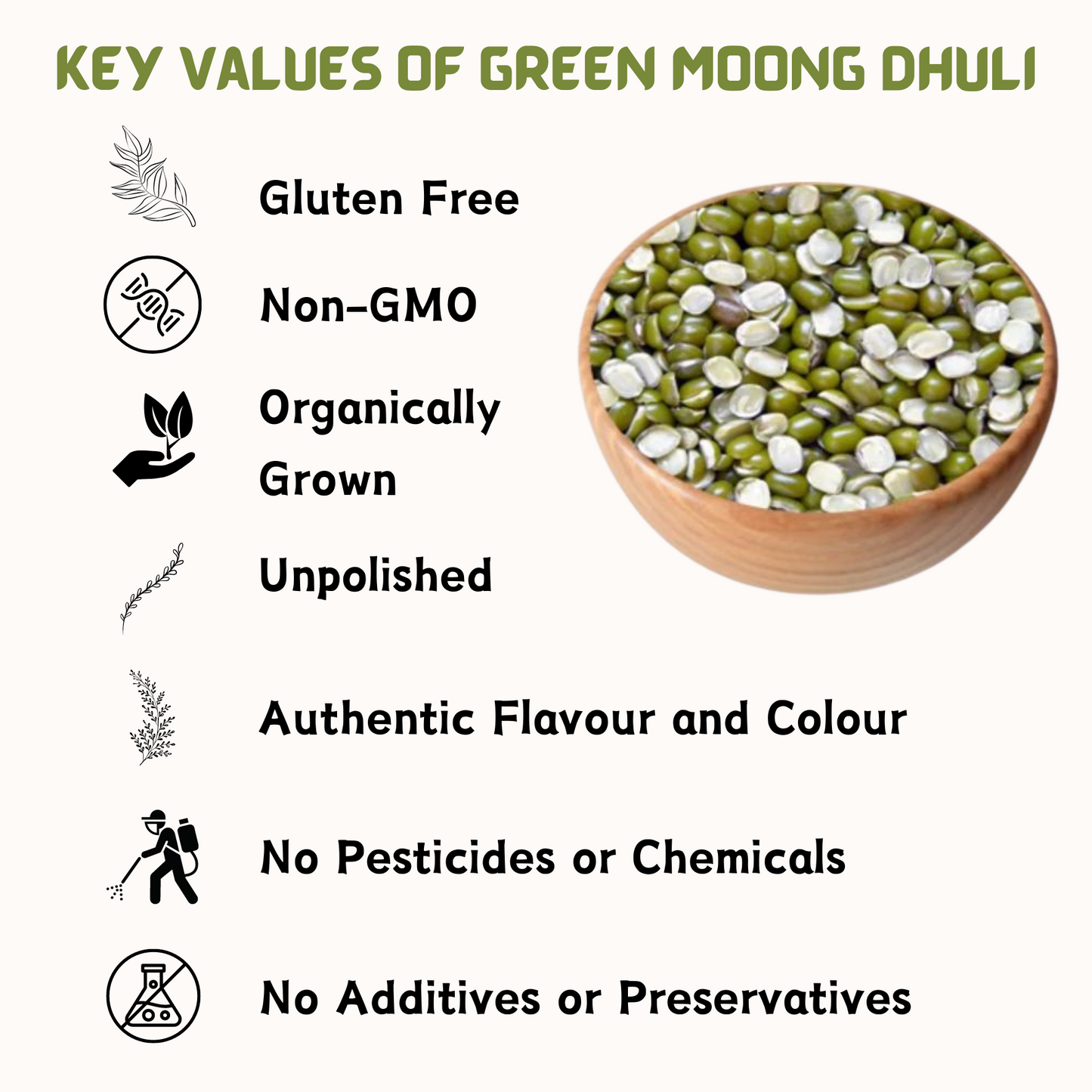 Organic Moong Green Split 500gm