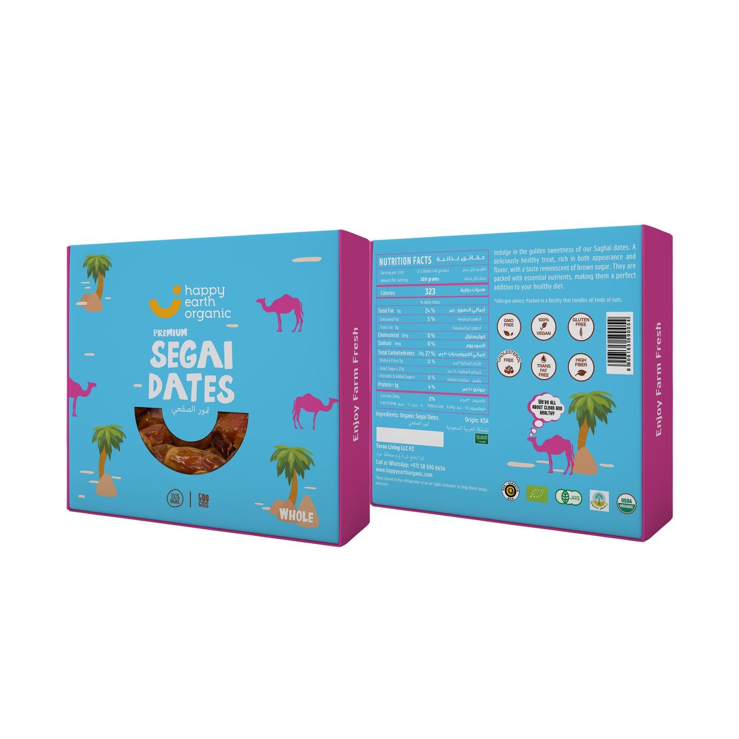 Organic Segai Whole Dates-500g