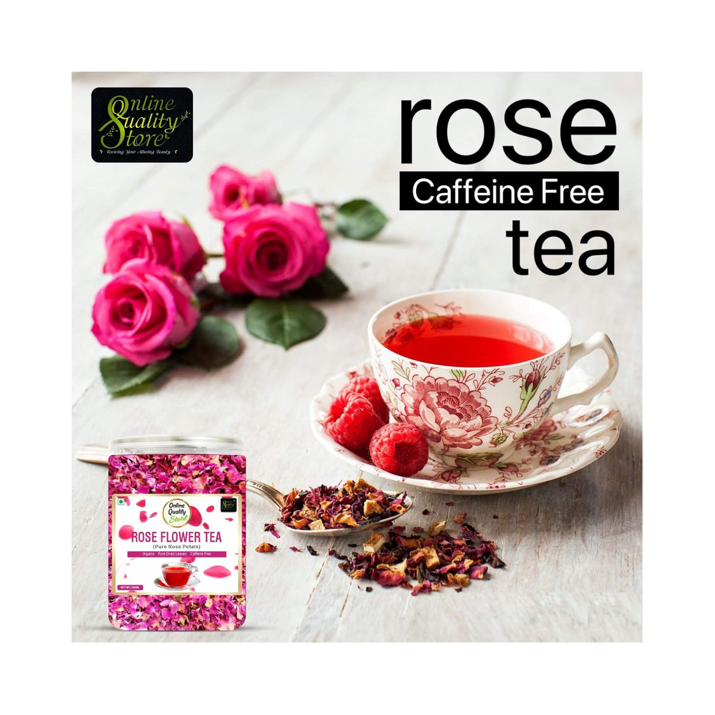 Online Quality Store Organic Rose Flower Tea-50g