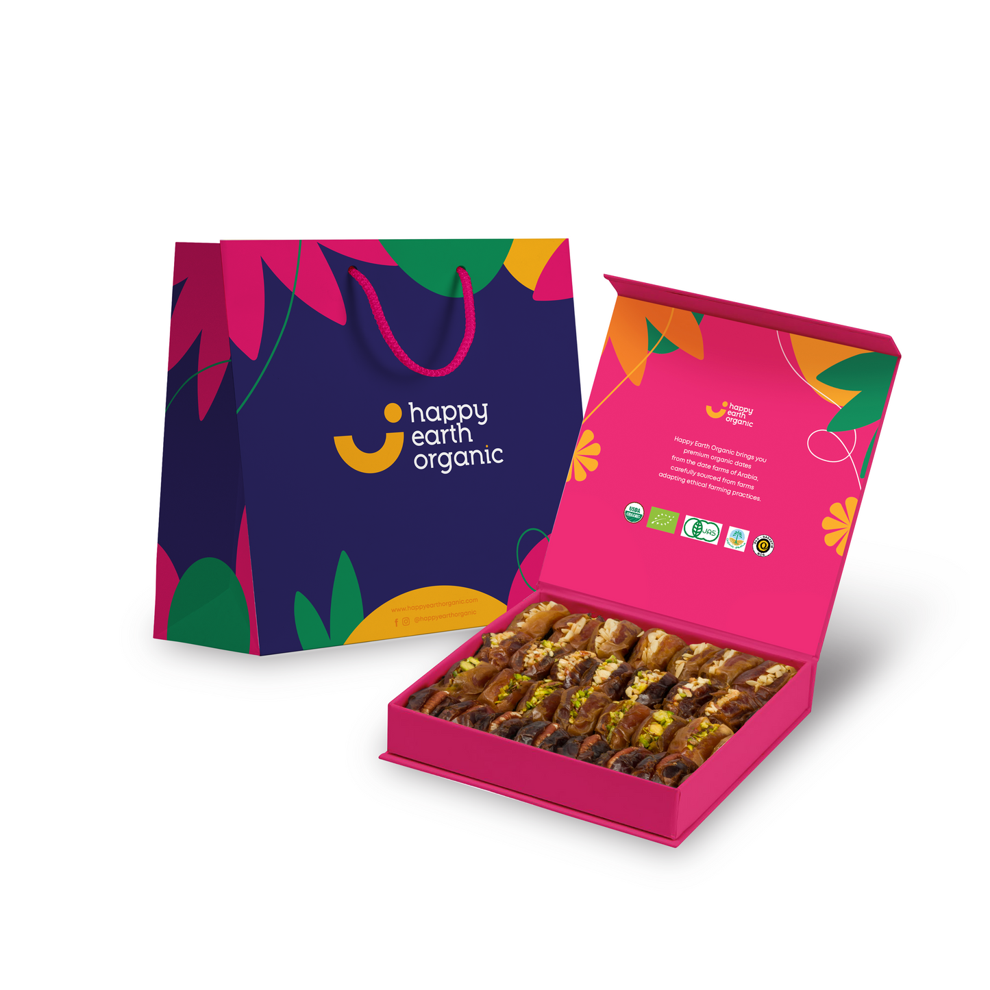 Organic Vibrant Pink Filled Dates 500g