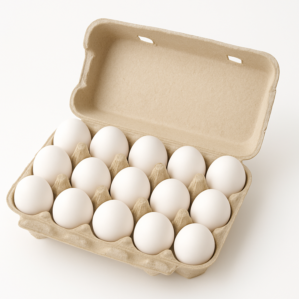 Organic white chicken eggs-15pcs (White)