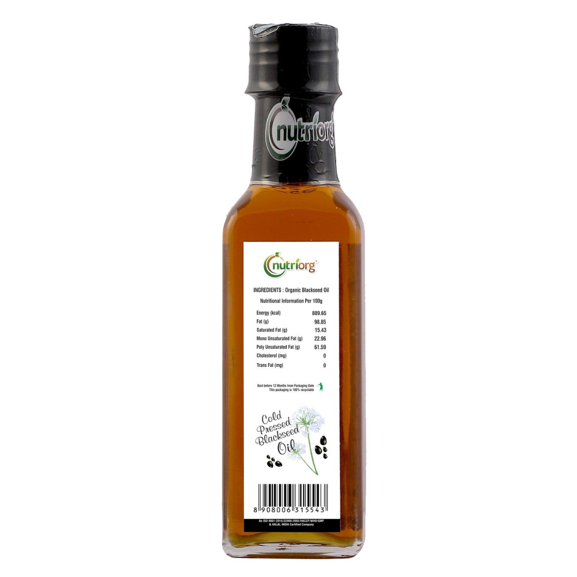 Nutriorg Certified Organic Black Seed Oil 100ml