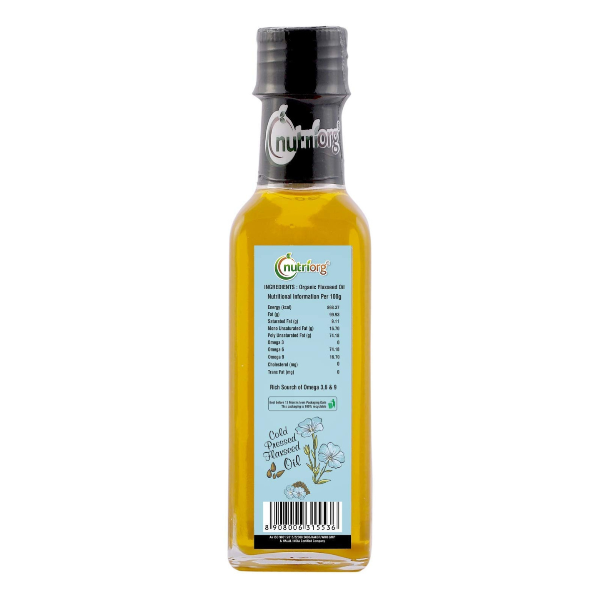 Nutriorg Certified Organic Flaxseed Oil 100ml