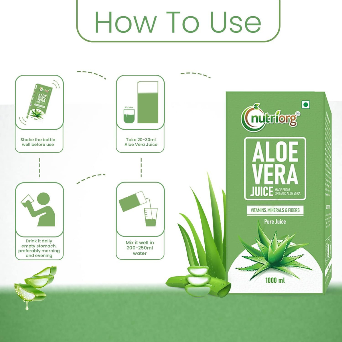 Nutriorg Aloe vera Juice 1000 ml