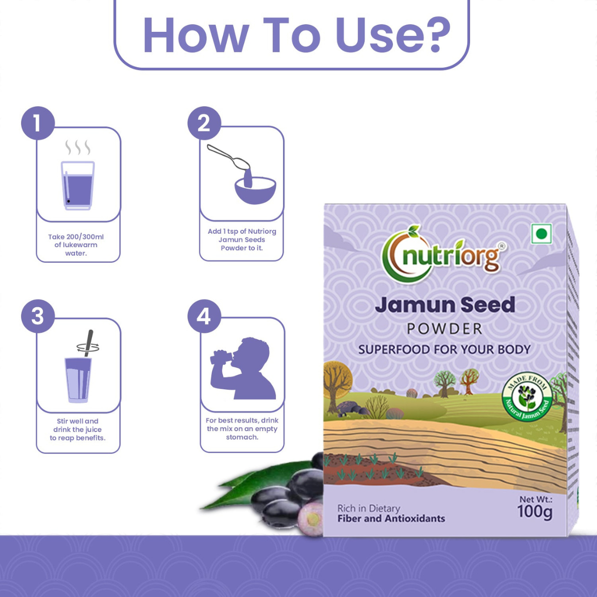 Nutriorg Jamun Seed Powder 100g