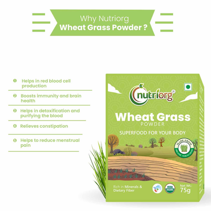 Nutriorg Certified Organic Wheatgrass powder 75g