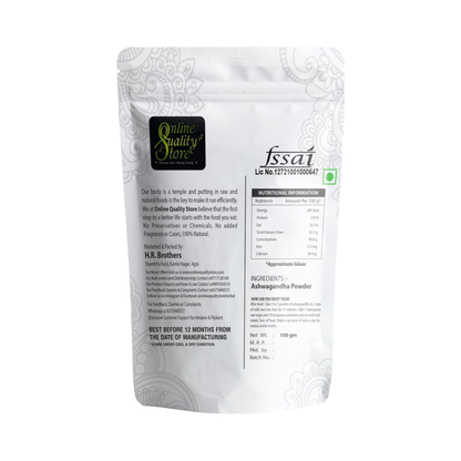 Online Quality Store Organic Ashwagandha Powder-100g
