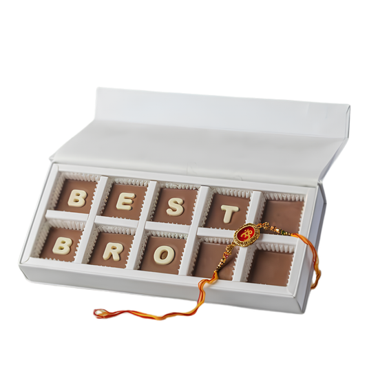 Best Bro Chocolate 10pcs with Rakhi by Agrinests