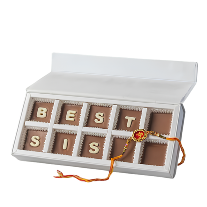 Best Sis Chocolate 10pcs with Rakhi by Agrinests