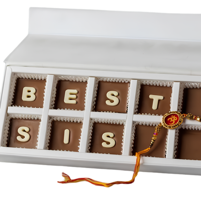 Best Sis Chocolate 10pcs with Rakhi by Agrinests