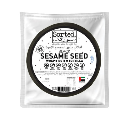 Black Sesame Wrap with Pea Protein – 2gms Net Carbs | Gluten free | Pack of 4