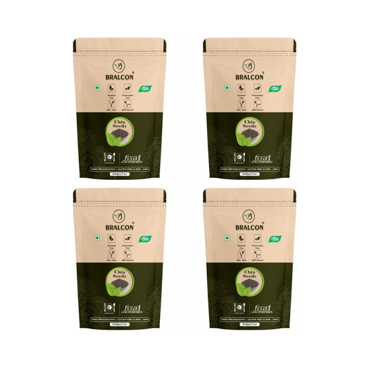 Bralcon Raw Unroasted Organic Chia Seeds-100g(Pack of 4)