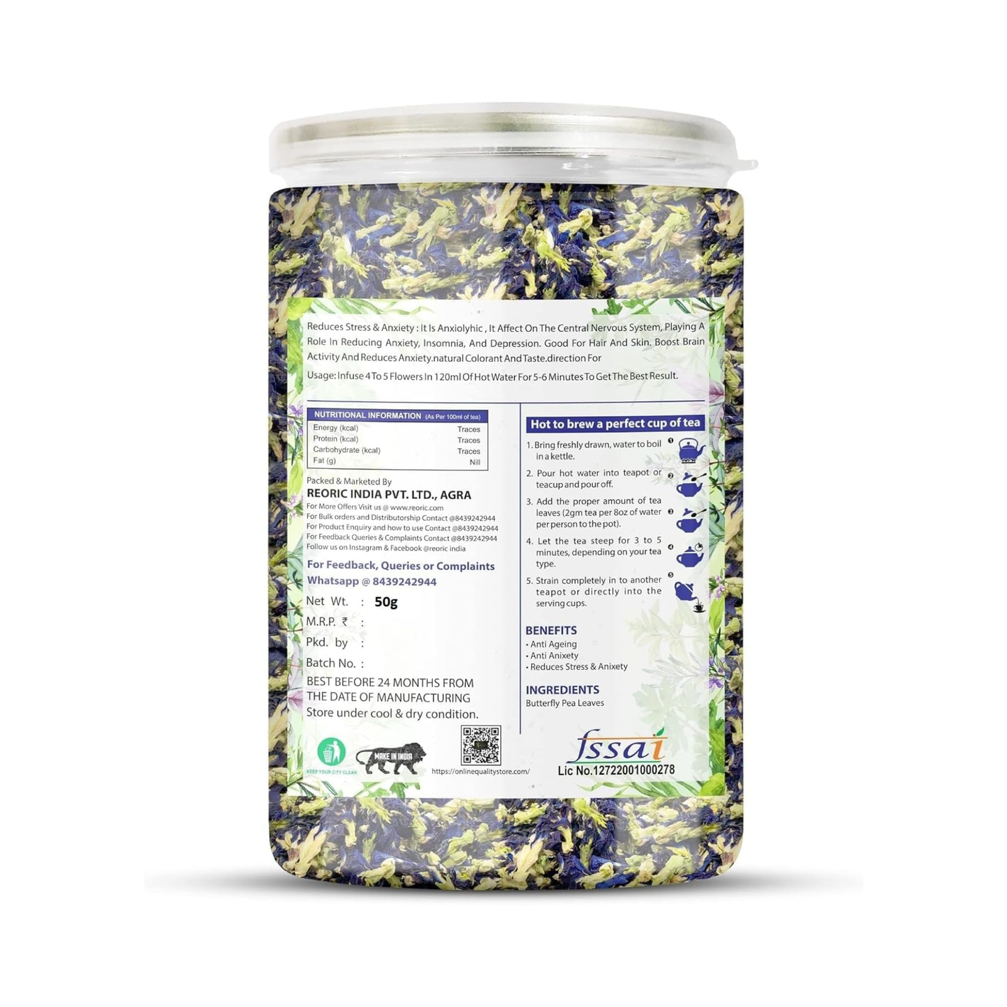 Bralcon Butterfly Pea Flower Tea-50g