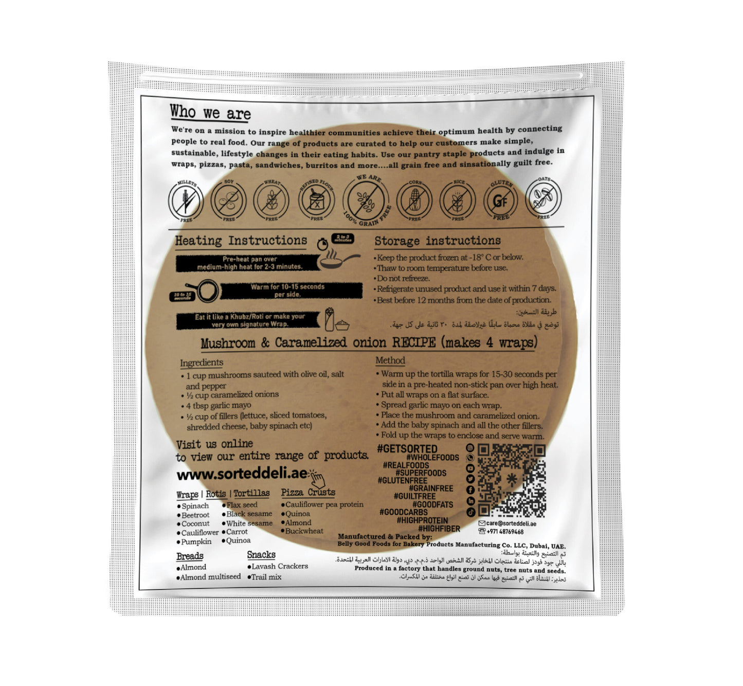 Cauliflower Wrap with Pea Protein – 9.7gms Protein | Gluten Free | Pack of 4