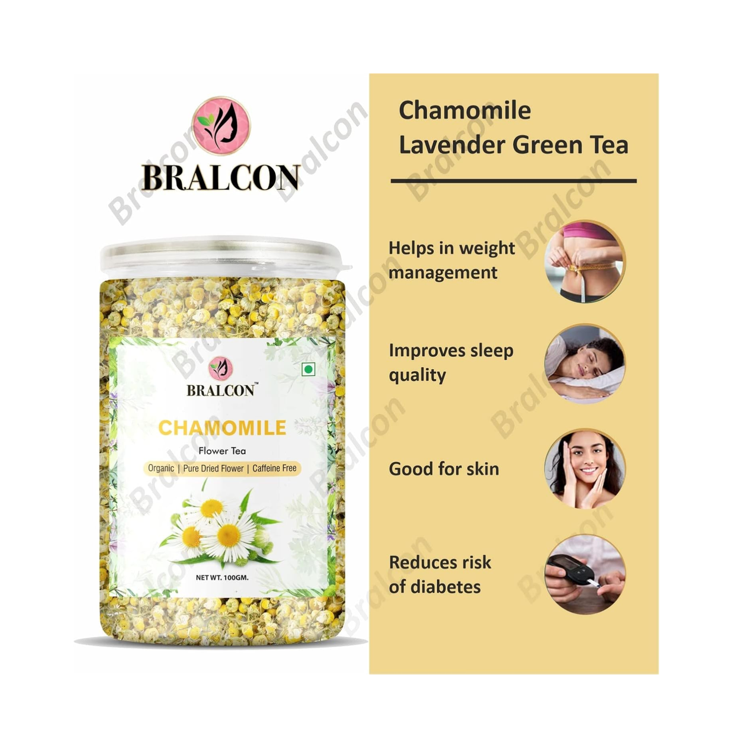 Bralcon Organic Chamomile Flower Tea-100g