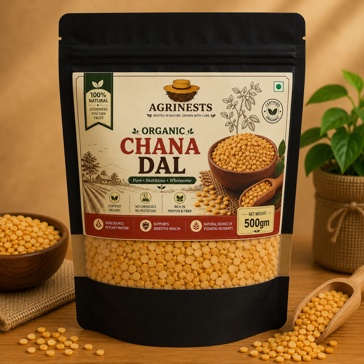 Organic Chana Dal 500gm