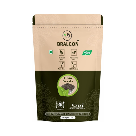 Bralcon Raw Unroasted Organic Chia Seeds-100gm