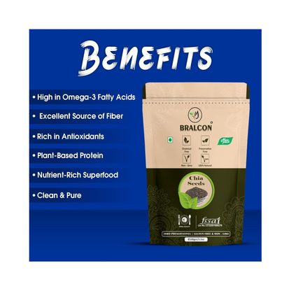 Bralcon Raw Unroasted Organic Chia Seeds-100gm
