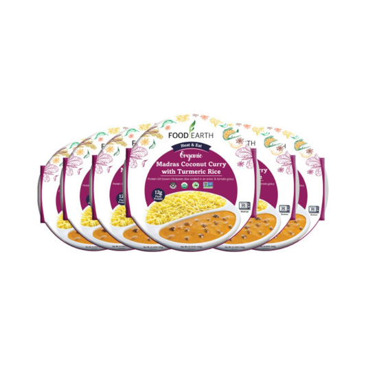 Food Earth Ready to Eat Indian Meal – Madras Coconut Curry with Turmeric Rice