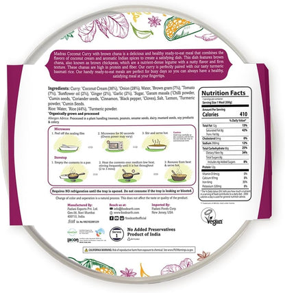 Food Earth Ready to Eat Indian Meal – Madras Coconut Curry with Turmeric Rice
