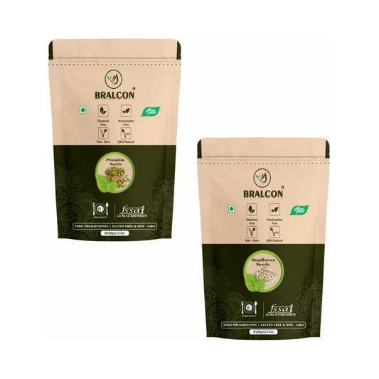 Bralcon Organic Seeds Combo (Sunflower Seeds- 100g, Pumpkin Seeds -100g)