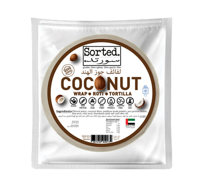 Coconut Wrap with Pea Protein – 4.8gms Protein | Gluten Free | Pack of 4