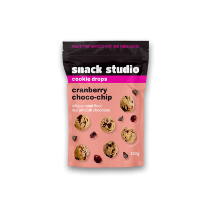 Snack Studio Cranbery Choco-chip Cookie Drops 180g