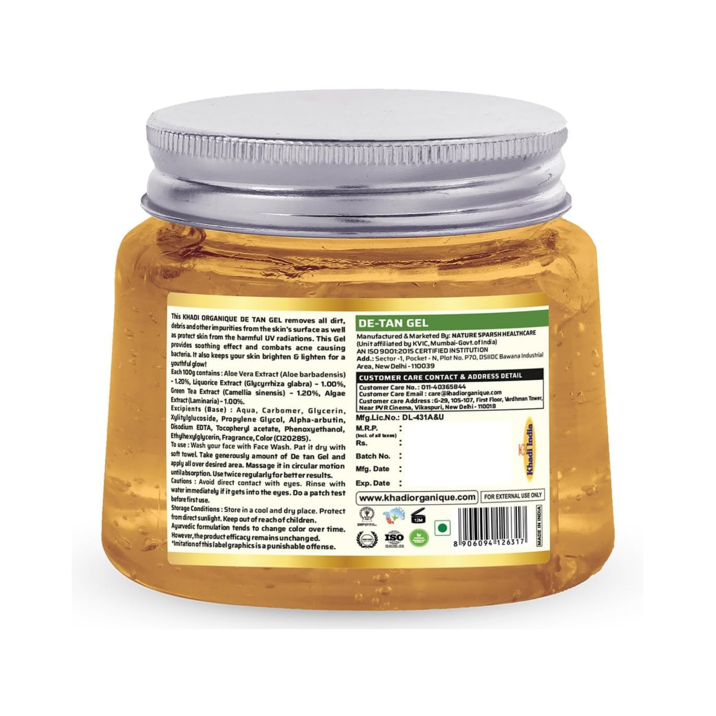 khadi organique de tan gel 200ml