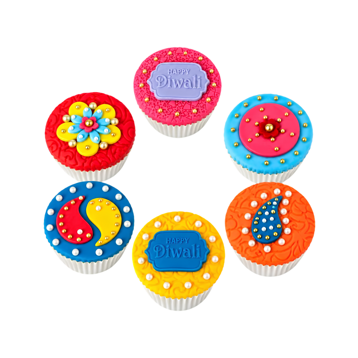 Diwali Colorful Cupcakes