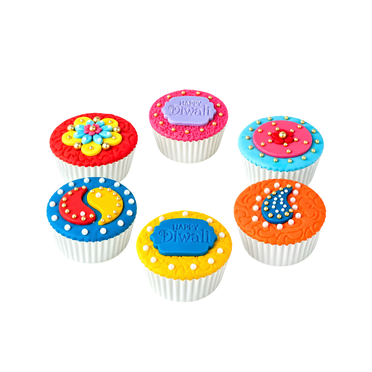 Diwali Colorful Cupcakes