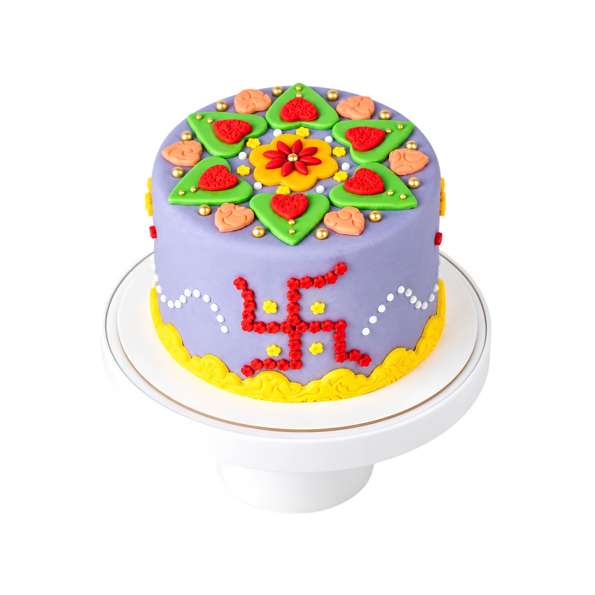 Diwali Swastik Cake