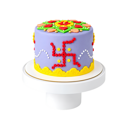 Diwali Swastik Cake