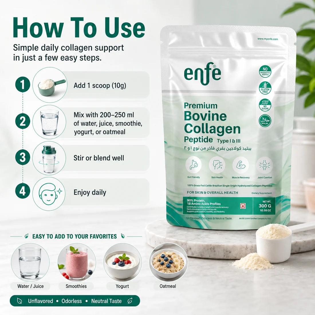 Bovine collagen Peptide Unflavored 300g