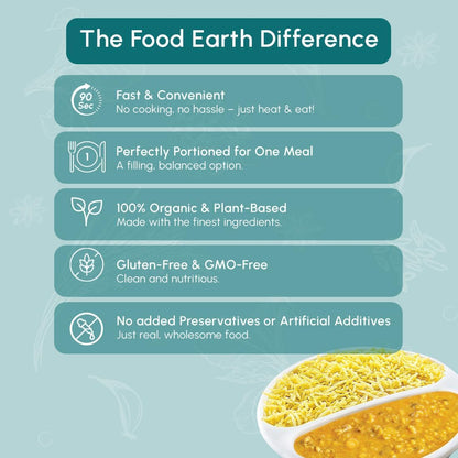 Food Earth Ready to Eat Indian Meal – Five Lentil Curry with Turmeric Rice